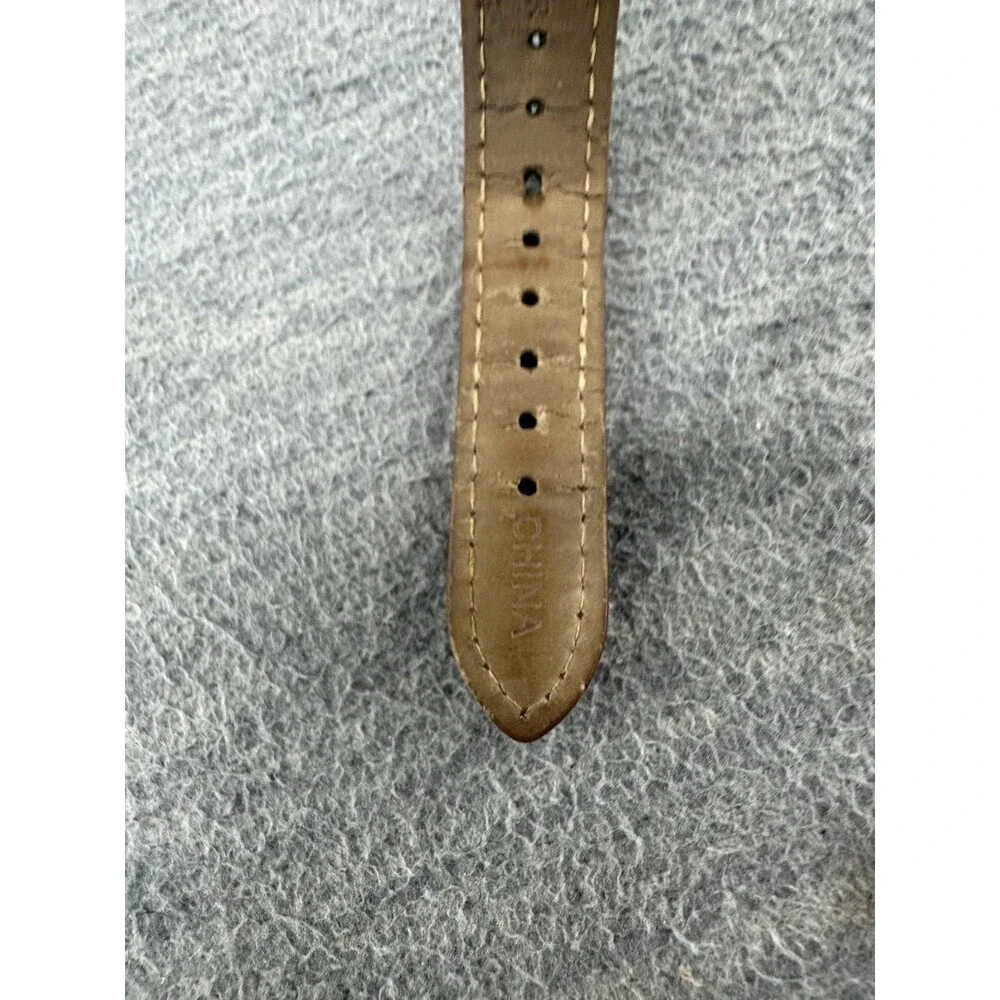 SHARP SHP5721 Silver Tone Brown Leather Band AS
